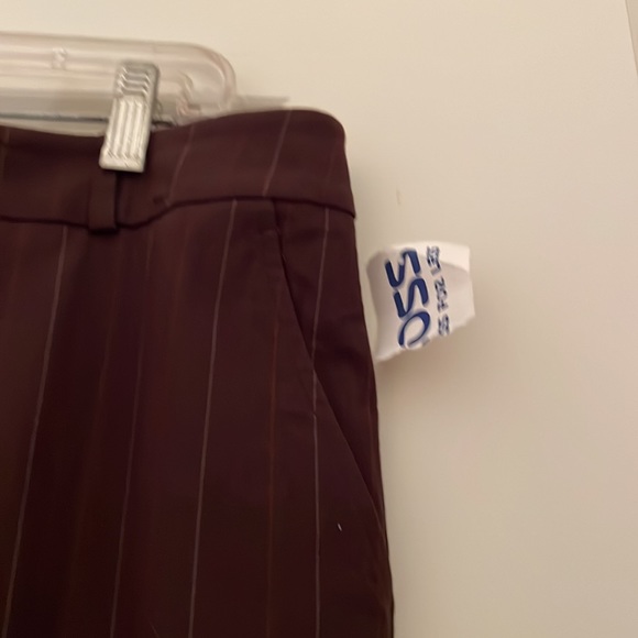 Brown With Subtle Pin Stripe dress pants with wide legs. - Picture 3 of 4